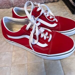 Red women’s Shoes Vans